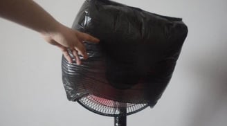 Cách vệ sinh quạt điện không cần tháo khung, cho vào túi ni lông 2 phút là quạt sạch bong như mới