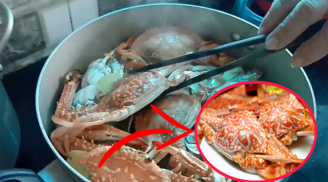 Hấp cua ghẹ, đặt bụng ngửa lên hay úp xuống để thịt chín đều, giữ hết nước ngọt bên trong?