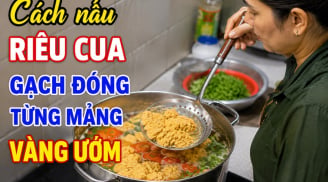Cách nấu riêu cua gạch đóng từng mảng, vàng ươm