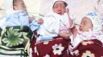 Hình ảnh mới nhất về 3 bé của ca sinh nở còn nguyên trong bọc ối ở viện Phụ sản