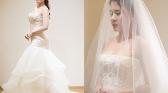 Chiêm ngưỡng váy cưới trăm triệu lộng lẫy của bà xã MC Thành Trung