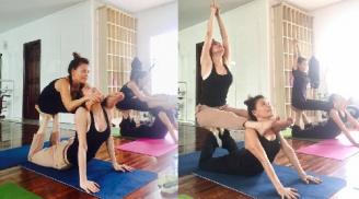 Ngỡ ngàng trước khả năng thực hiện những động tác Yoga siêu khó của mẹ ruột Hà Hồ
