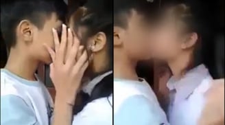 Cặp đôi học sinh 2004 công khai hôn nhau, tự tin quay lại clip khiến cư dân mạng choáng váng