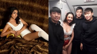 Nhan sắc người mẫu Lại Thanh Hương mặc phản cảm trên chuyên cơ chở U23 Việt Nam