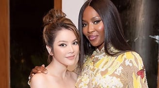 Naomi Campbell lạ lẫm khi mặc áo dài truyền thống, hội ngộ Lý Nhã Kỳ ở Cần Thơ