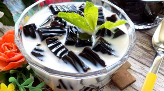 Cách làm món sương sáo nước cốt dừa mát lạnh đang thu hút hàng triệu du khách ở Hà Nội