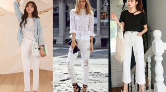 Chị em mix quần jeans trắng thế này thì cứ gọi là 'auto sang chảnh' nhé