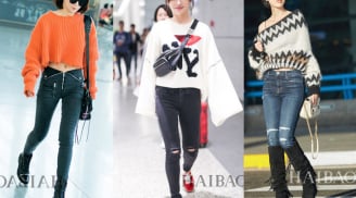 Đầu đông se lạnh, các nàng hãy học ngay cách mix quần jeans với áo len từ những mỹ nhân Hoa ngữ này
