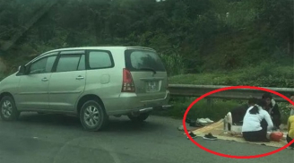 Lại thêm nhóm người thản nhiên trải chiếu “mở tiệc” ăn uống trên cao tốc Nội Bài - Lào Cai