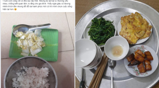 Mẹ trẻ khoe mâm cơm với đĩa rau xào kể '1 túp lều tranh 2 trái tim vàng' bị CĐM ném đá tả tơi