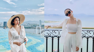 “Học lỏm” 3 set đồ trắng muốt giúp Thiên Nga The Face luôn tươi mát mùa hè