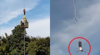 Đang nhảy bungee thì dây bất ngờ bị đứt, người đàn ông rơi tự do xuống đất khiến du khách chứng kiến 'thót tim'