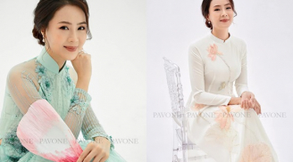 Hồng Diễm 'Hoa hồng trên ngực trái' trong bộ áo dài Việt Nam đầy duyên dáng
