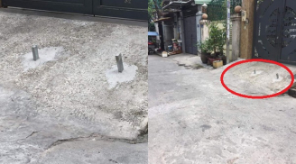 Không muốn cho người khác lùi xe ké, chủ nhà chôn luôn 2 thứ này ở trước cổng khiến ai cũng sợ