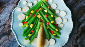 Bé không thích ăn rau xanh, mẹ hãy làm salad cây thông noel đẹp mắt ngon miệng, bé ăn thun thút