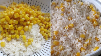 Mẹ đảm nấu xôi ngô ngọt thơm ngon, cả nhà ai cũng thích thú