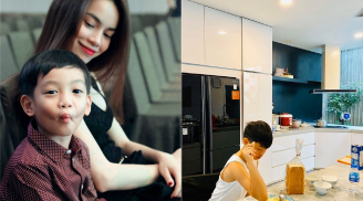 Rich kid cũng 'xắn tay vào bếp', Hà Hồ khoe con trai Subeo đã biết chuẩn bị bữa ăn cho cả nhà