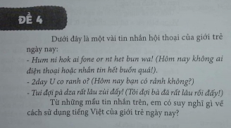 Đề Văn 'bắt trend' ngôn ngữ tuổi teen, học sinh 'hại não' còn phụ huynh cũng 'sang chấn tâm lý'