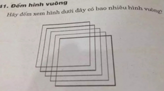 Bài toán đếm hình vuông của HS lớp 2 tưởng dễ như ăn kẹo lại khiến người lớn cũng phải 'lú lẫn'