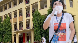 Phương Thanh dùng loa kẹo kéo, ghế đá làm sân khấu biểu diễn tại bệnh viện dã chiến