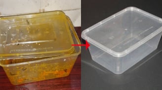 Hộp nhựa bám dầu mỡ, dùng nước rửa chén thôi chưa đủ: Thêm thứ này, chỉ 1 phút là sạch bong kin kít