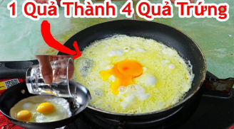 Rán trứng cho thêm 1 thìa này: Trứng vàng xốp, 2 quả mà nhiều như 4 quả