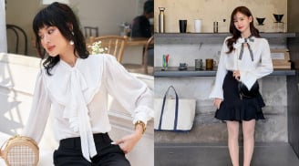 9 công thức diện áo blouse buộc dây ưng mắt mà bạn có thể áp dụng trong mùa lạnh