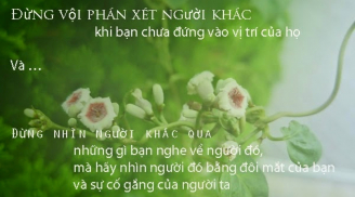 Trước khi phán xét ai đó hãy nhìn lại bản thân mình