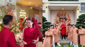 Midu gây choáng khi chi hàng 100 triệu tặng quà cho 28 phụ dâu phụ rể bưng mâm tráp