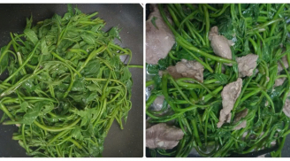 Chỉ với vài bước là hoàn thành món rau lang xào thịt bò thơm ngon, thanh nhiệt cho bữa cơm