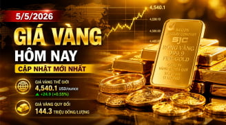 Bảng giá vàng 9999 24K 18K SJC DOJI PNJ hôm nay 5/5/2026