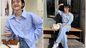 Sơ mi xanh oversized – món đồ “quốc dân” giúp nàng công sở trẻ trung và thanh lịch