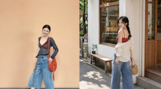 Quần jeans lửng ống rộng được yêu thích nhờ tôn dáng, mát mẻ và dễ phối đồ