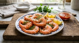 Luộc tôm chớ dại chỉ dùng sả ớt: Thêm nắm lá quen thuộc này, tôm chắc nịch, không mùi tanh