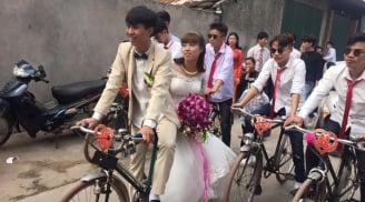 'Ông bà anh' phiên bản hiện đại: Màn rước dâu bằng 'ngựa sắt Thống nhất màu xanh'  khiến nhiều người thích thú