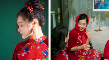 Sắm áo dài Chăn Con Công cho Tết thêm vui tươi, rực rỡ