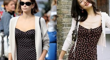 Váy hai dây chấm bi và cardigan len trở thành công thức mặc đẹp được yêu thích mùa hè này