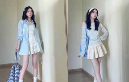 Mặc màu xanh dương mùa hè thế nào để vừa tươi tắn vừa thanh lịch?