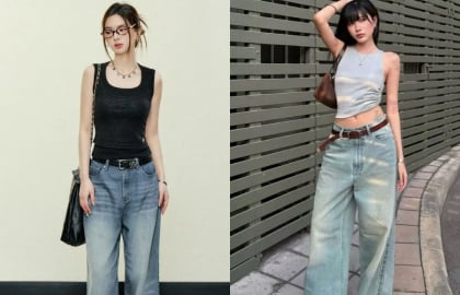 Áo ba lỗ và quần ống rộng: Công thức mặc đẹp vừa tôn dáng vừa thời thượng cho mùa hè