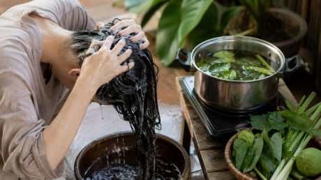 5 loại lá quen thuộc dùng gội đầu giúp tóc mượt không khô, giảm rụng
