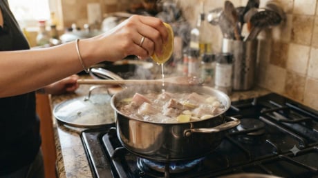 Vì sao nên vắt chút nước cốt chanh vào nồi nước luộc thịt?